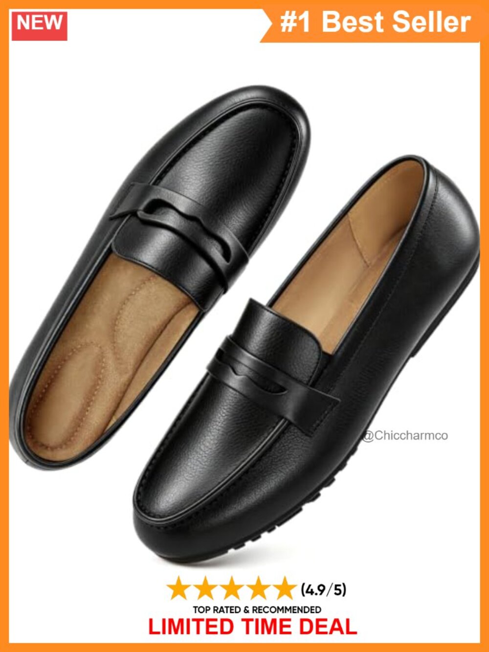 Women's Loafers Comfortable Slip-On Business Casual Work Flats Faux Leather